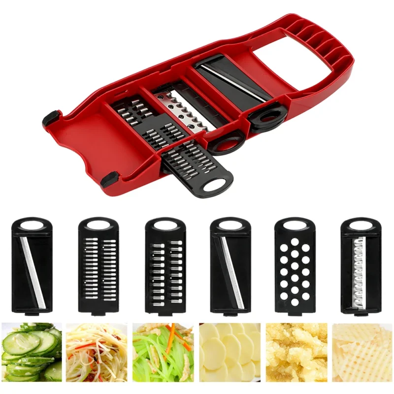 HILIFE Cooking Tool Sets Kitchen Gadget Vegetable Mandoline Slicer Multi-function Grater Fruit Cutter 6 Blades Slicer - Image 6